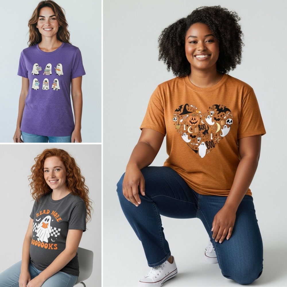 Graphic T-Shirt Lot 3Pk M Multi Excellent Teacher Halloween Goblincore Whimsy